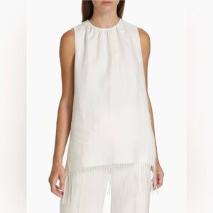 Max Mara Bobbio Fringe Linen Top 
US 0 / IT 34 / FR 32 / GB 2